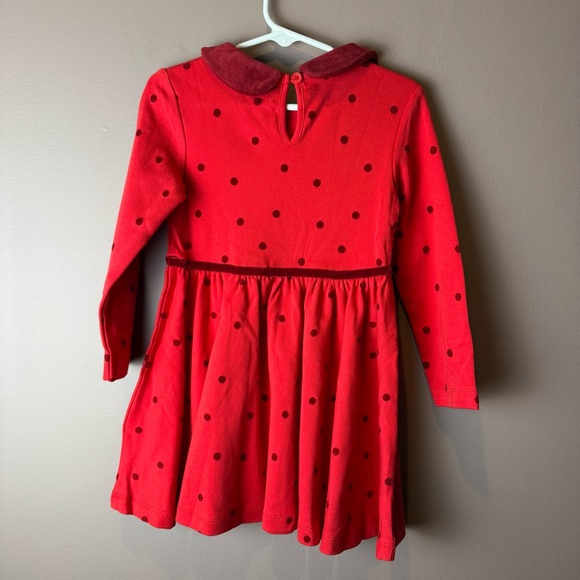 Boden Red Peter Pan Collar Polka Dot Dress 2-3Y G4478 - Picture 6 of 10